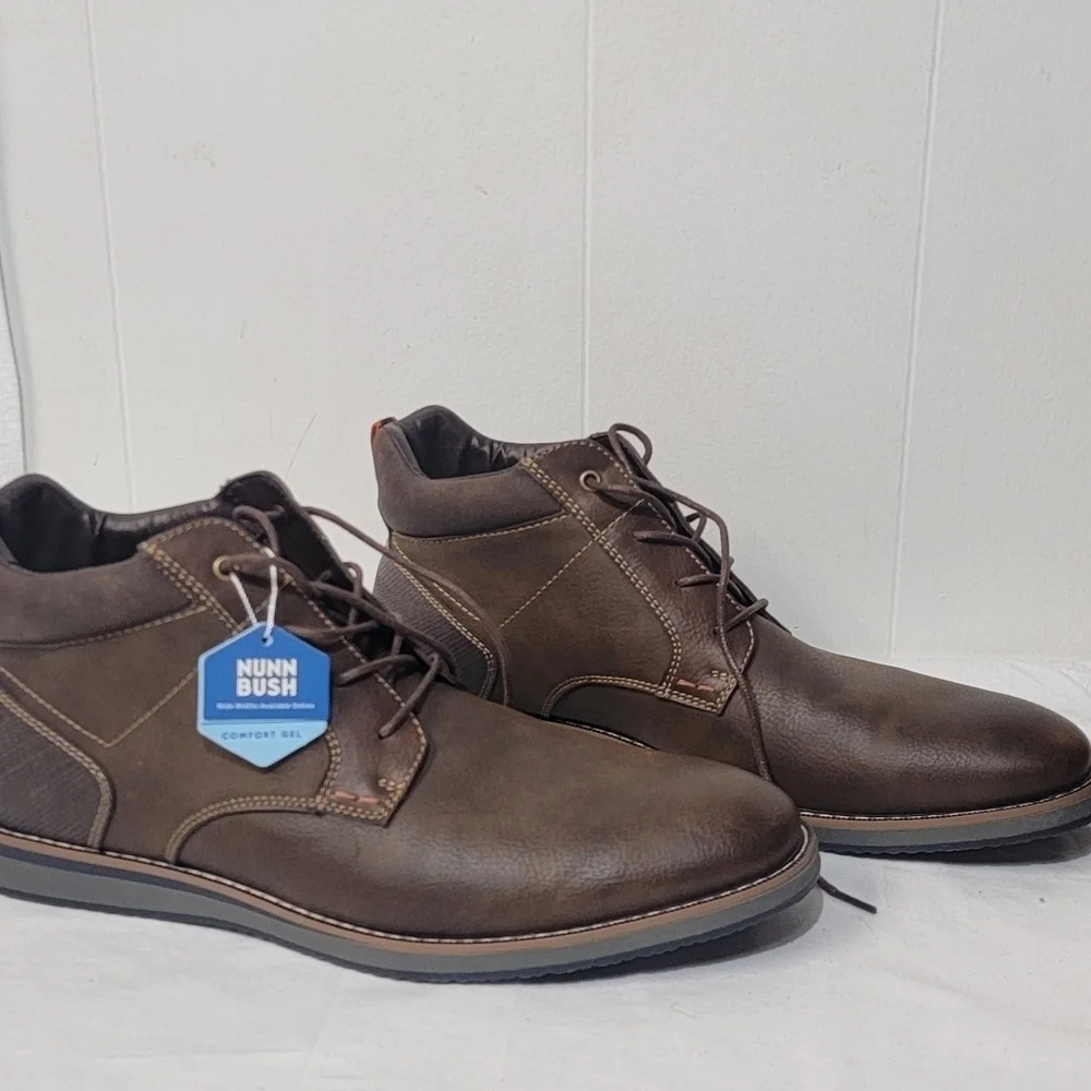 Nunn Bush Circuit DC PTBT Plain Toe Casual Boot Men’s 12 comfort Gel Mem Foam